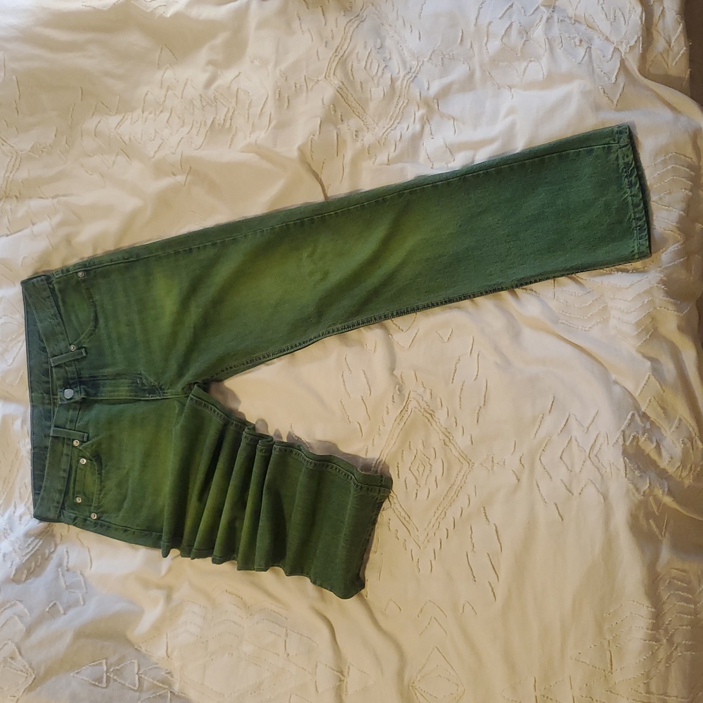 Levi's Green Dyed Jeans Limited Edition Straight 514 Red Tab - Picture 3 of 9